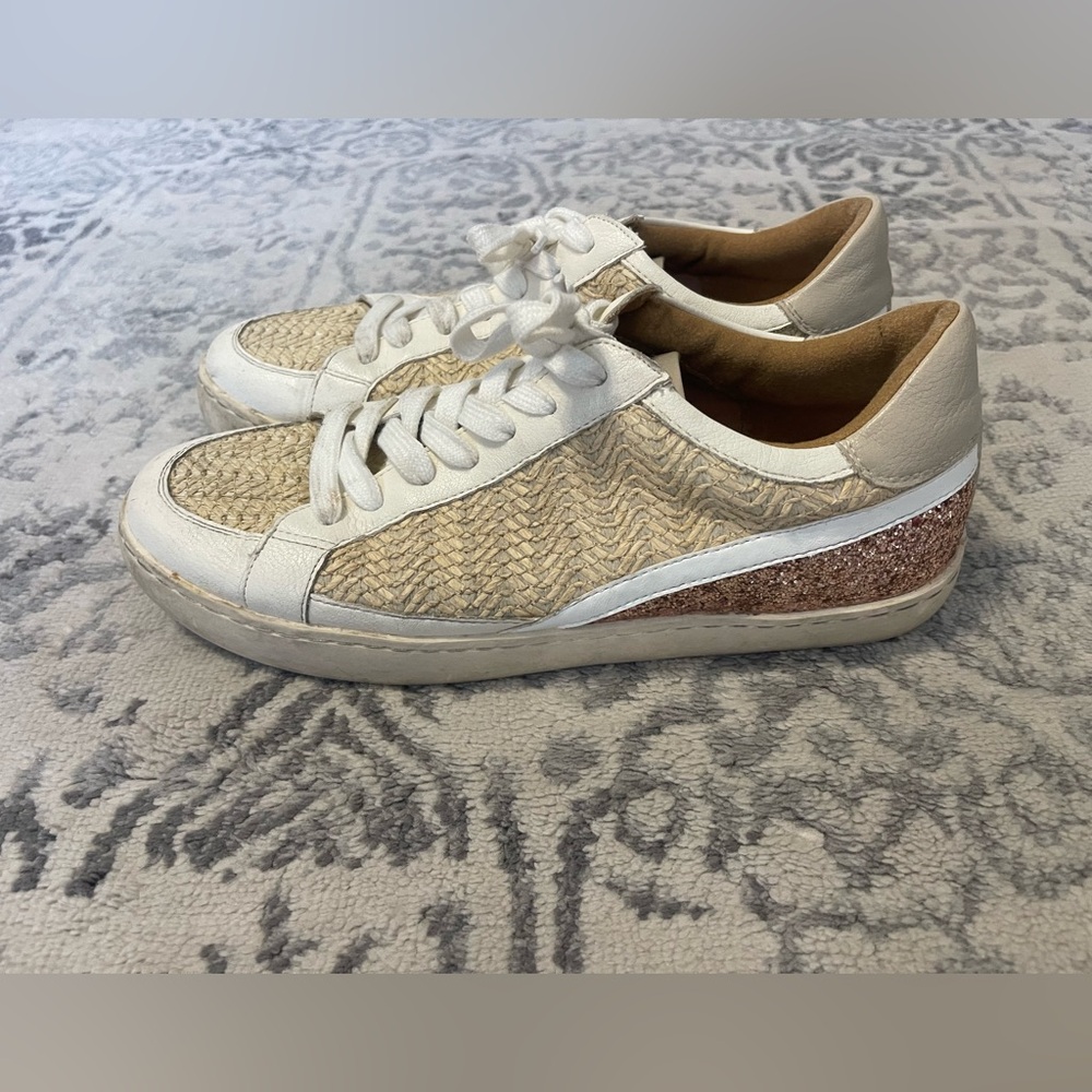 White Raven Leather Glitter Sneakers